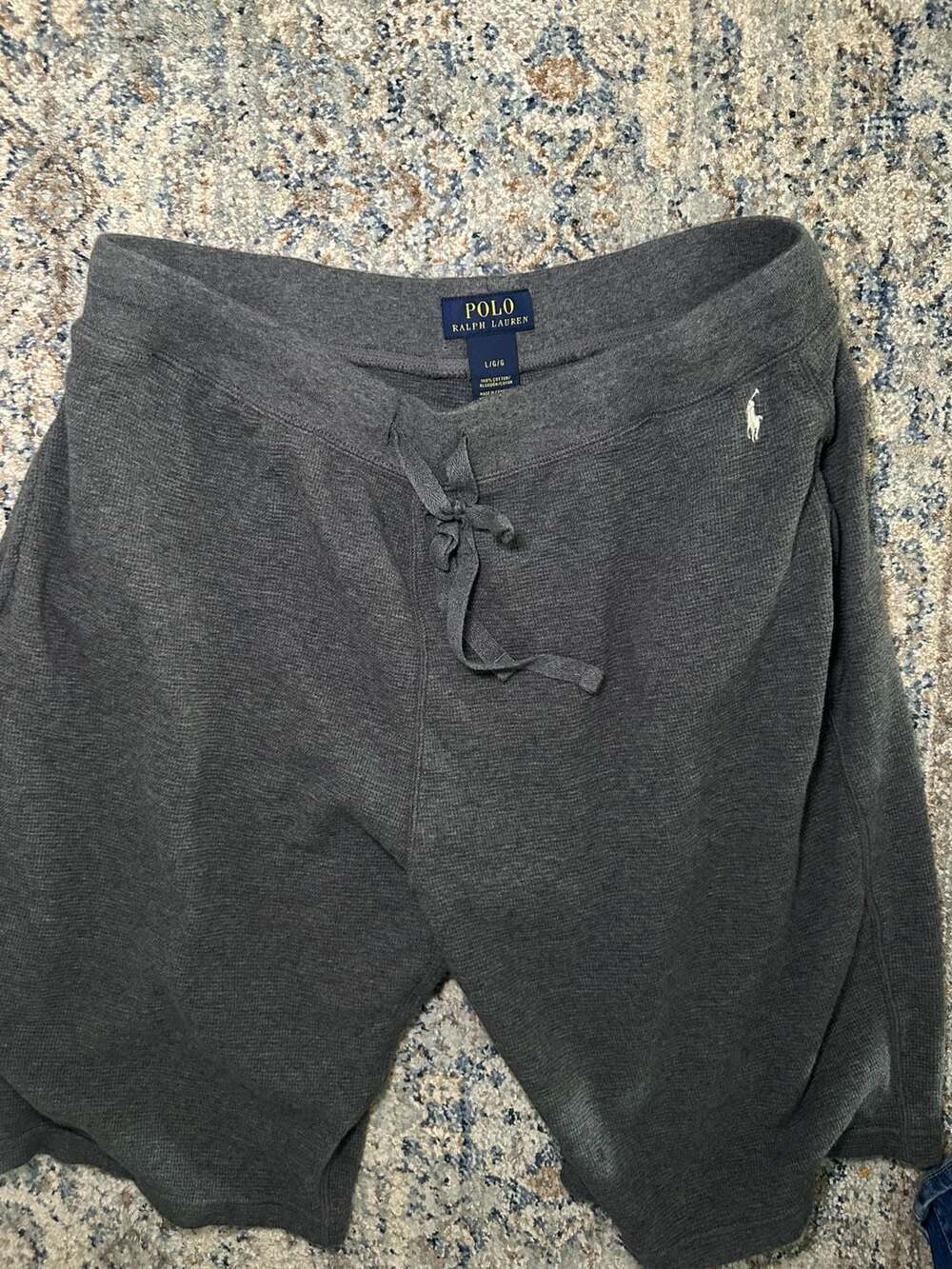 Polo Ralph Lauren Waffle Knit Lounge Pants Charcoal Gray Size L